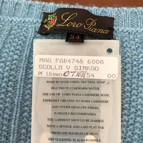 LORO PIANA CASHMERE V NECK SWEATER, MEN’S - Picture 9 of 9